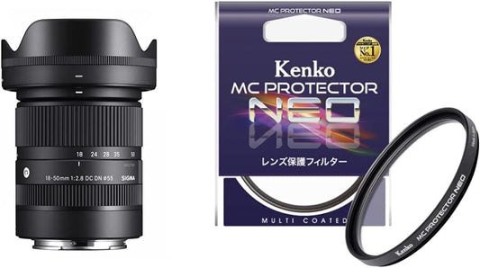 Sigma 18-50mm F2.8 DC DN for Fujifilm X Mount & Kenko Camera Filter MC Protector NEO 55mm Lens Protection 725504