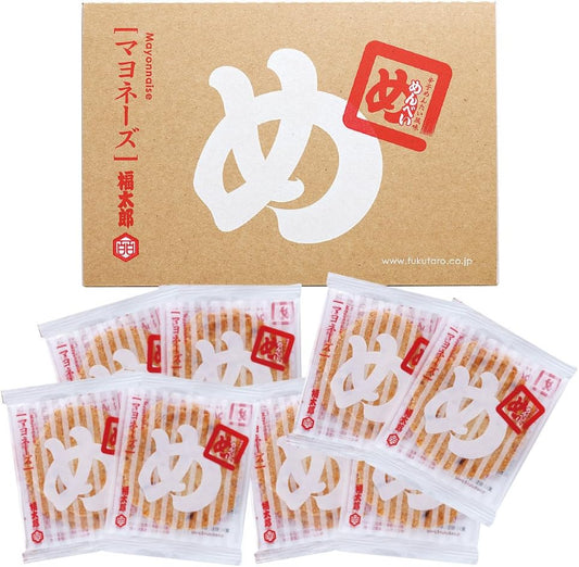 Hakata Souvenir Menbee (Spicy Mentai Flavored Senbe), Mayonnaise, 8 Bags (16 Sheets), Includes Exclusive Paper Bag