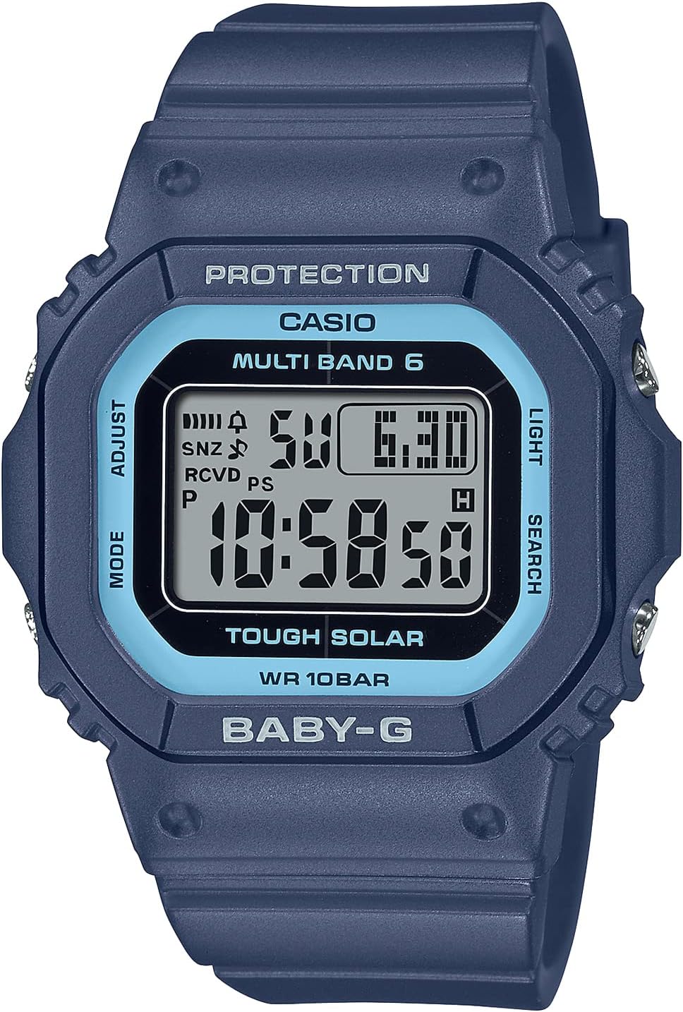 Casio BGD-5000U Series Baby-G Wristwatch, Solar Radio, nvy