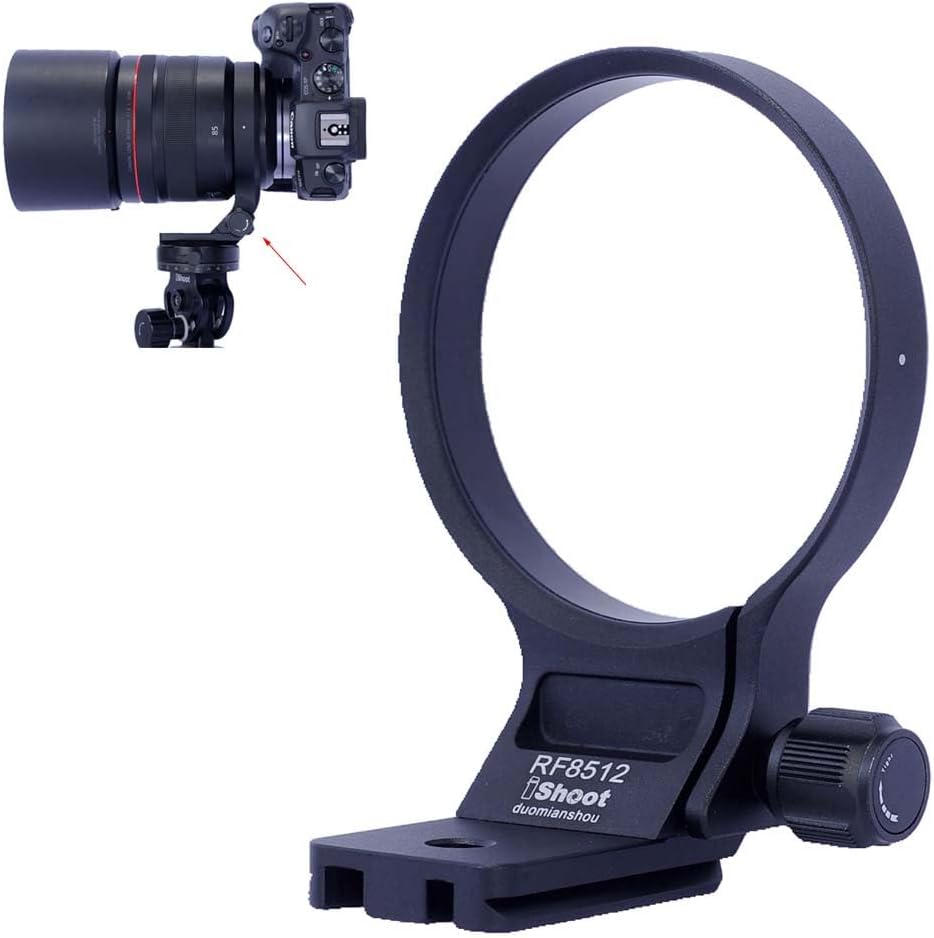 iShoot Camera Lens Ring Tripod Mount, Canon Lens Compatible RF 85mm F1.2L USM & RF 85mm F1.2L USM DS, Lens Support Collar, Lens Bracket Collar, Tripod Socket, Tripod Mount Ring, Support Vertical