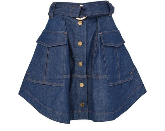 ZIMMERMANN Cargo denim mini skirt - Image 1