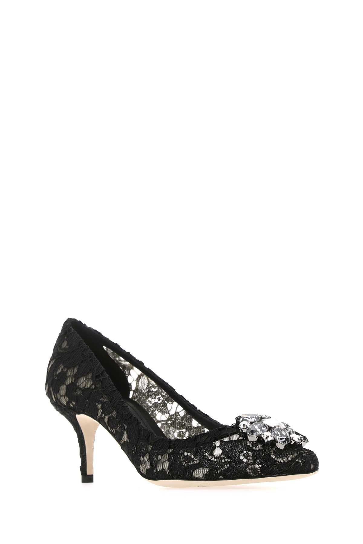 Dolce  Gabbana ドルチェ＆ガッバーナブラックレースポンプ - Image 1