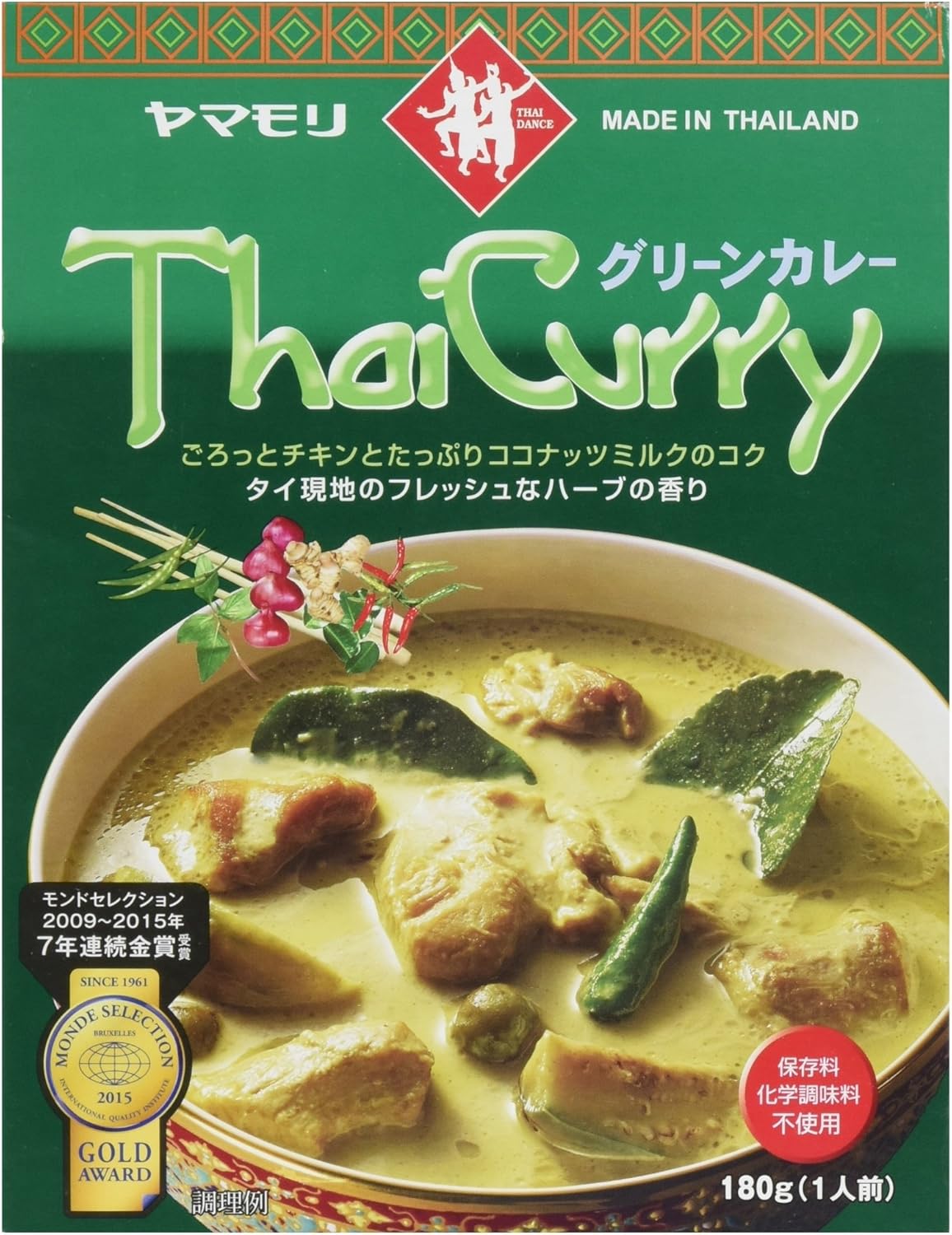 Yamamori Tie Dance Thai Curry, Green, 6.3 oz (180 g)