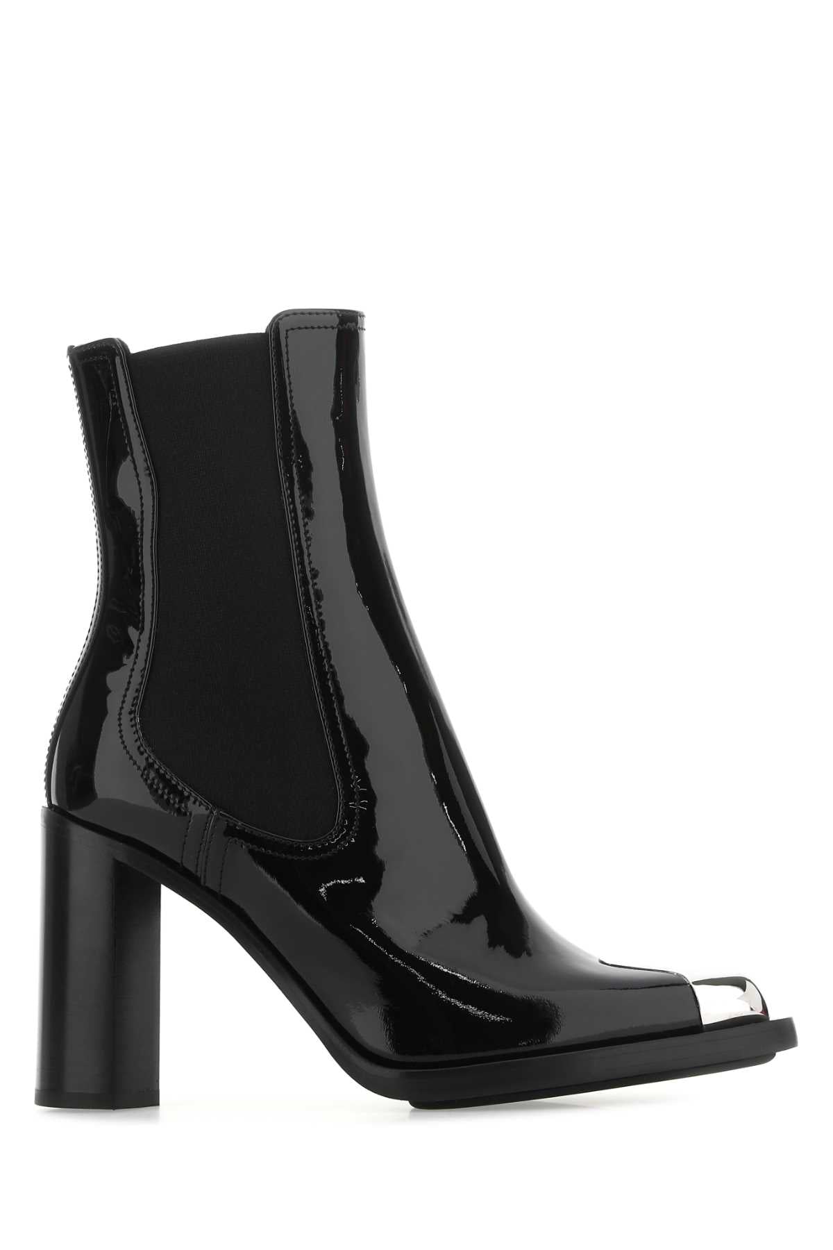 Alexander Mcqueen アレクサンダーマックイーンブラックレザーアンクルブーツ - Image 1