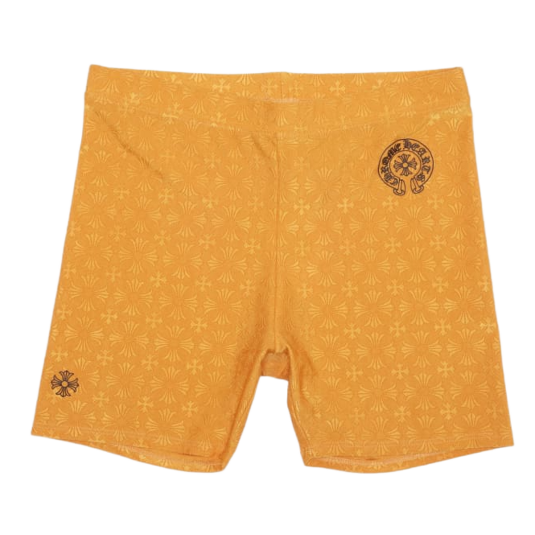 CHROME HEARTS 'YELLOW' EMBOSSED CROSS SHORTS