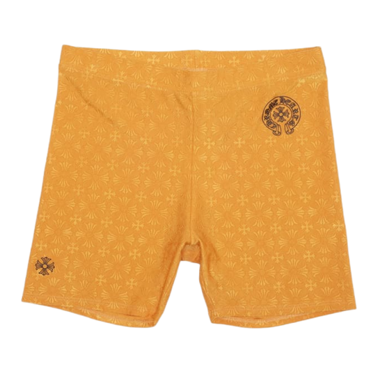 CHROME HEARTS 'YELLOW' EMBOSSED CROSS SHORTS