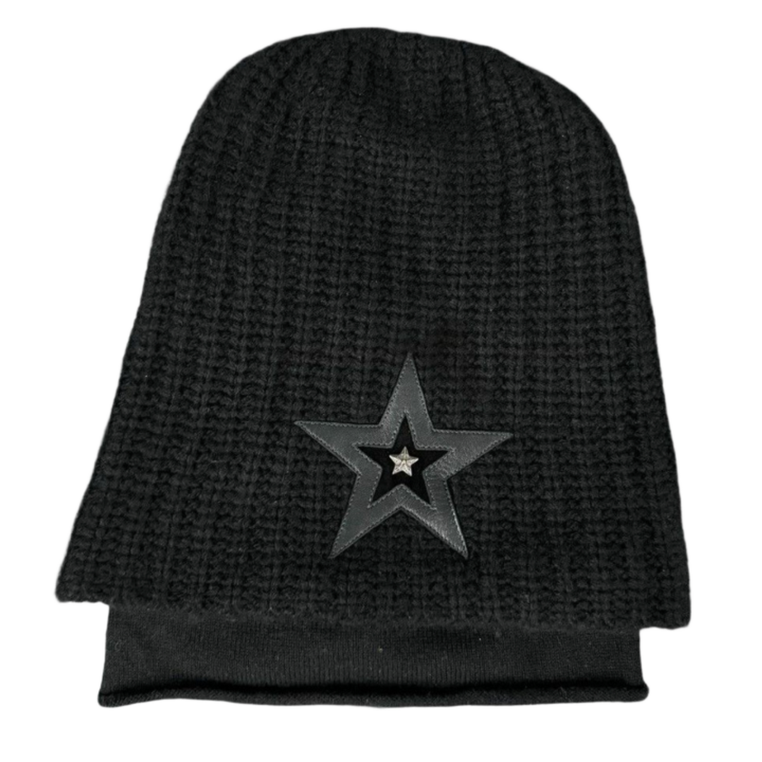 CHROME HEARTS SILVER STAR PATCH MOHAIR DOUBLE LAYER BEANIE