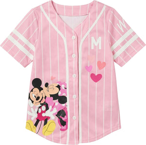 Disney Camiseta de béisbol de Minnie Mouse para niñas, tallas 4-16