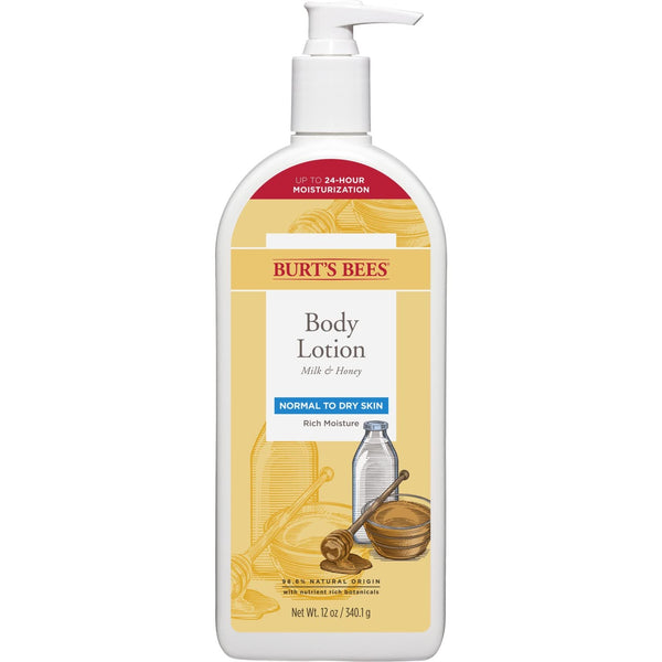 Burt's Bees Loción corporal de leche y miel, 12 onzas (paquete de 3)