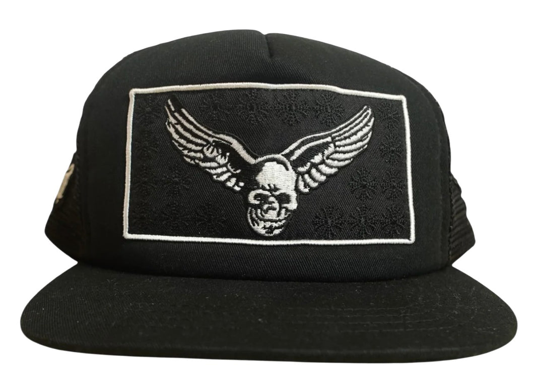 CHROME HEARTS 'AEROSMITH' BLACK TRUCKER HAT