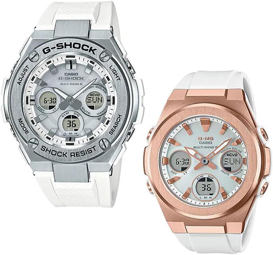 CASIO GST-W310-7AJF MSG-W600G-7AJF Baby G Analog Digi Radio Solar Pair Pair Watch, Set of 2, white