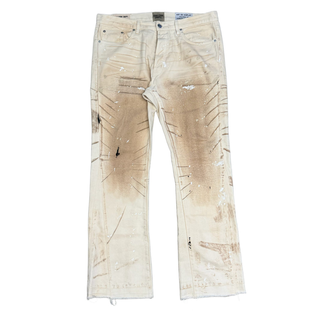 GALLERY DEPT 'BROWN WASH' CREAM PANTS