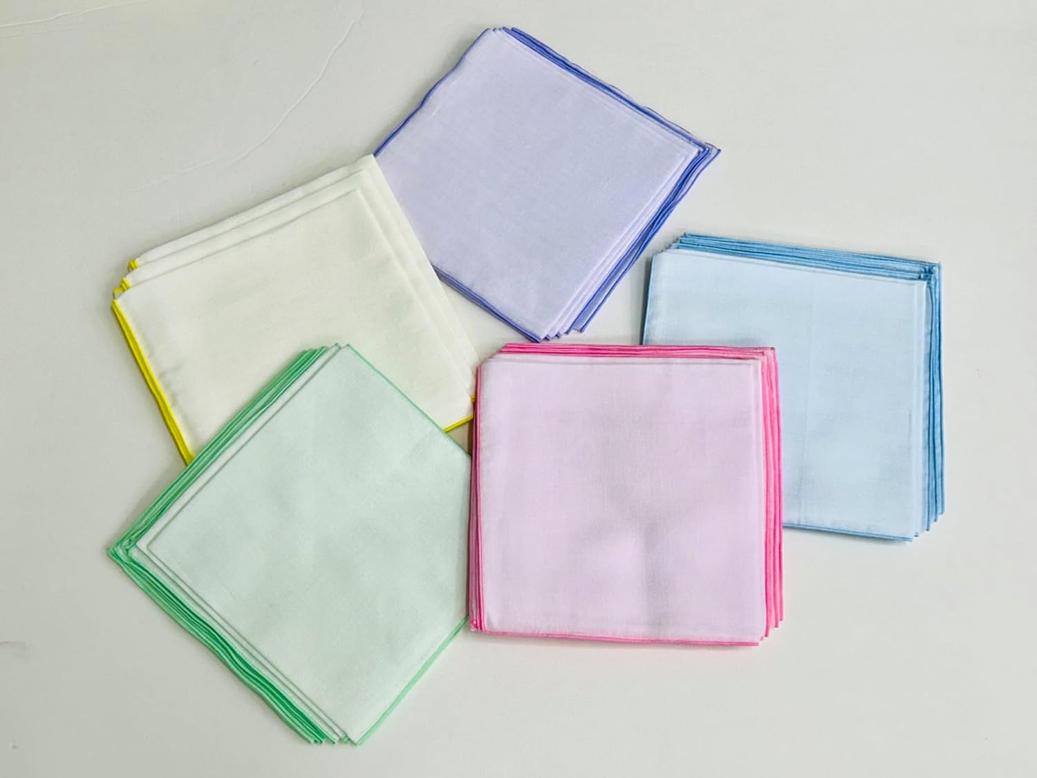Gauze Handkerchief, Set of 5, Made in Japan, Color Gauze Approx. 13.8 x 13.8 inches (35 x 35 cm), 100% Cotton (Purple)
