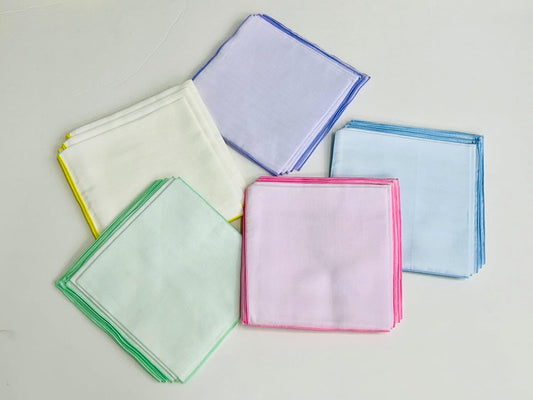 Gauze Handkerchief, Set of 5, Made in Japan, Color Gauze Approx. 13.8 x 13.8 inches (35 x 35 cm), 100% Cotton (Purple)