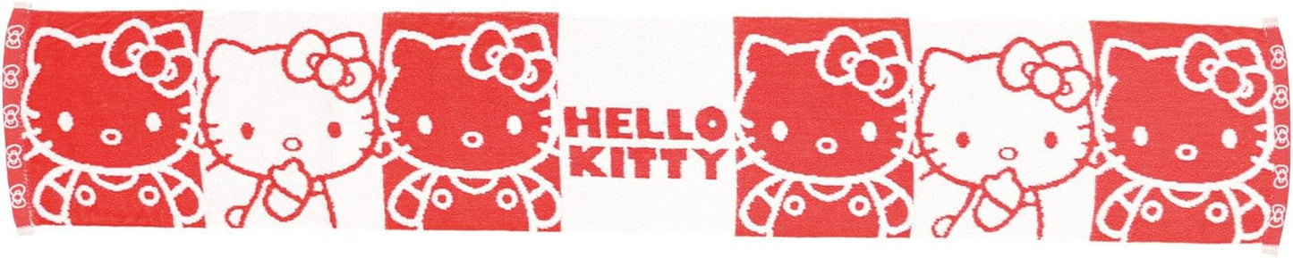Marushin 3725014600 Sanrio Hello Kitty Scarf Towel, Line-up, 100% Cotton, Antibacterial, Odor Resistant, Present, Gift