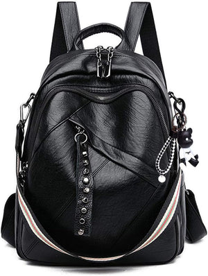 BUKESIYI Women's Backpack Handbags PU Leather Anti-theft Worn Shoulder Strap Original Elegant Brand FR78196 Black