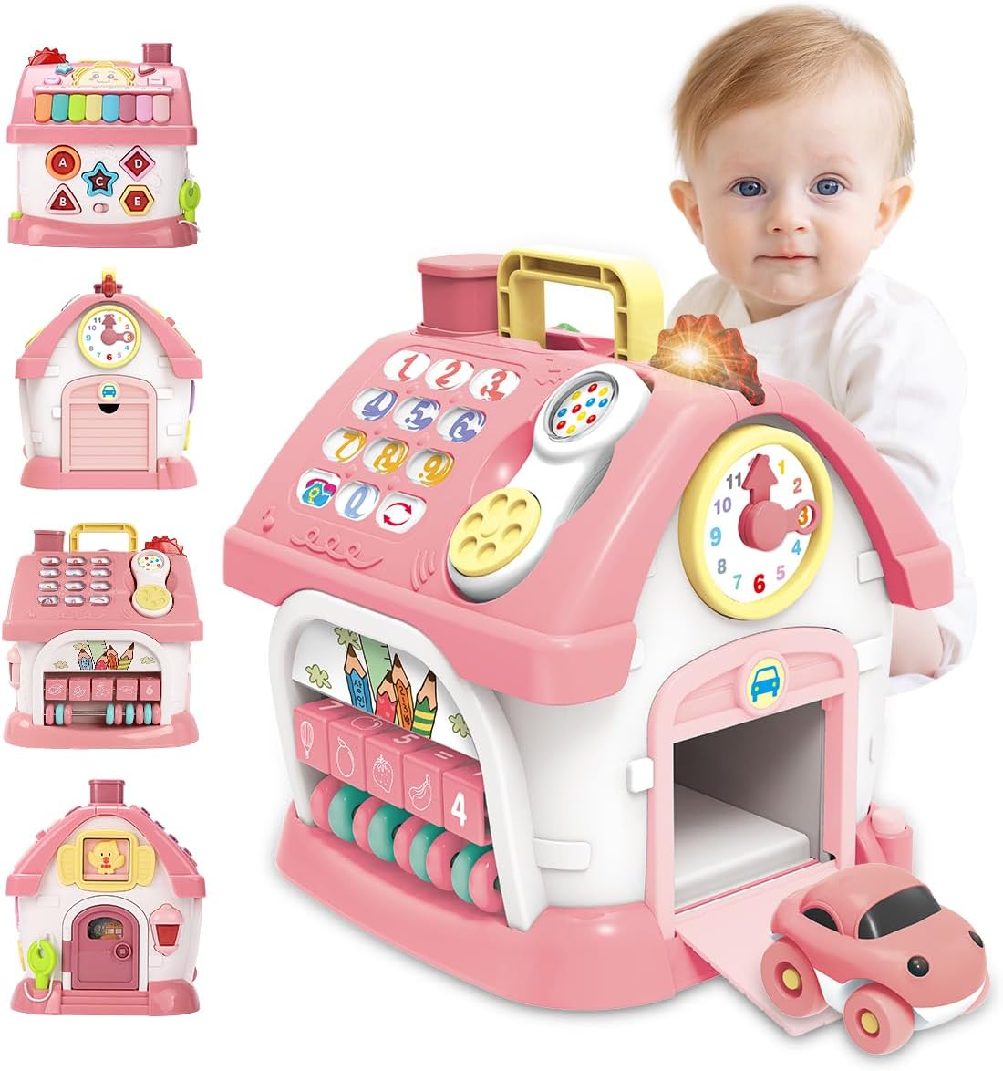 REMOKING Multi-functional Baby Toy Montessori Educational Toy/Finger Play/Development Sound and Light 0 Years 1 Year 2 Years 3 Years Baby Toy Car Toy Piano Christmas Gift Kindergarten Teaching Tool