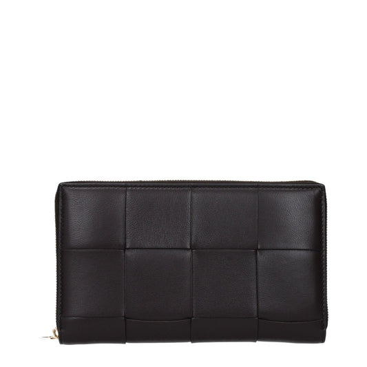 Bottega Veneta Wallets Cassettes女性茶色の革/ダークチョコレート - Image 1