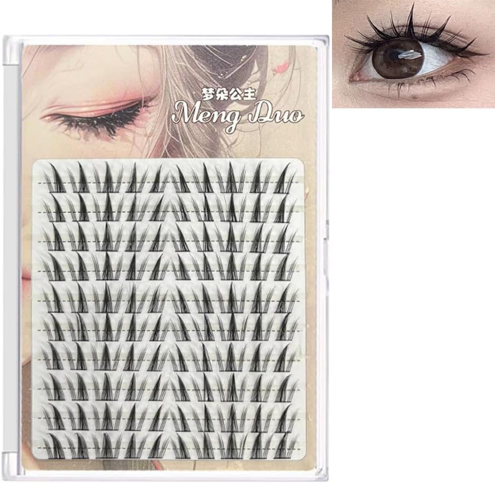 100pcs/box 10-12mm Sunflower False Eyelashes Natural Lash Cluster Whisky Cluster Eyelash Extensions Individual Lashes Soft Comfortable Eyelash Cluster with Thin Band DIY False Eyelashes