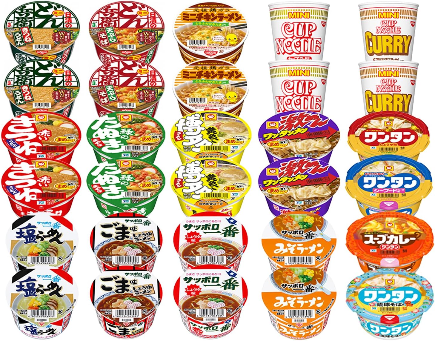 Mini Cup Noodle 17 Varieties Taste Comparison Assorted Set Bulk Purchase Small Size Total 30 Meals