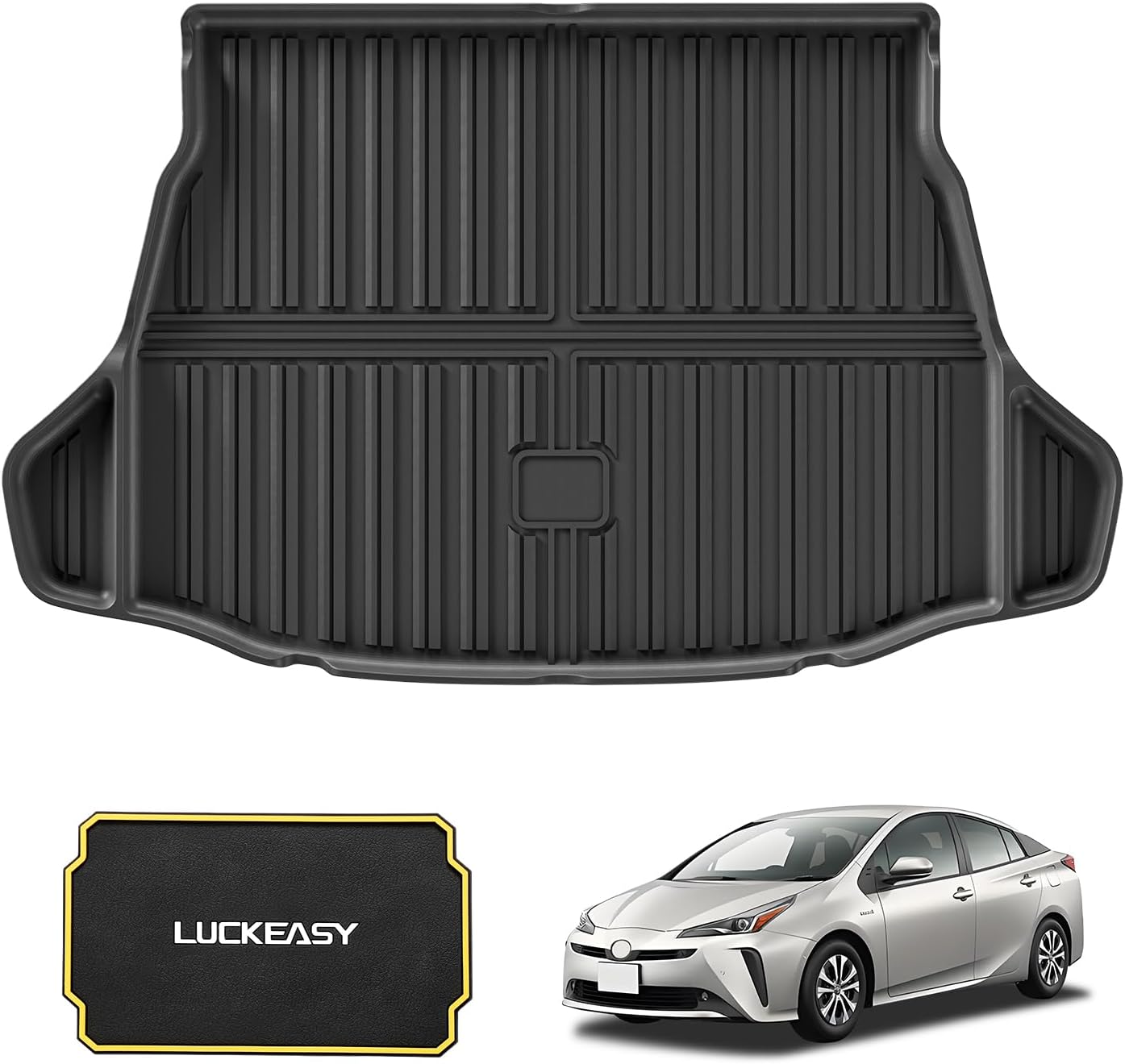 LUCKEASY Toyota Prius 50 Series Dedicated 3D Luggage Mat Trunk Mat Floor Mat (PRIUS 50 Series Previous / Late H27.12-R5.1 2WD Dedicated Luggage Tray, 3D Mat, Waterproof, Antibacterial Effect, Hybrid,