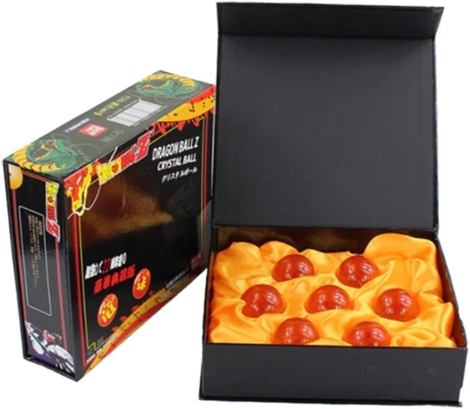 Dragon Ball Summon Dragon Crystal Dragon Ball 7-piece Set, Crystal, 1.7 inches (4.3 cm), Cosplay Props with Box, Resin, Glass Ball, Gift Box Included, Dragon, Transparent Play Ball
