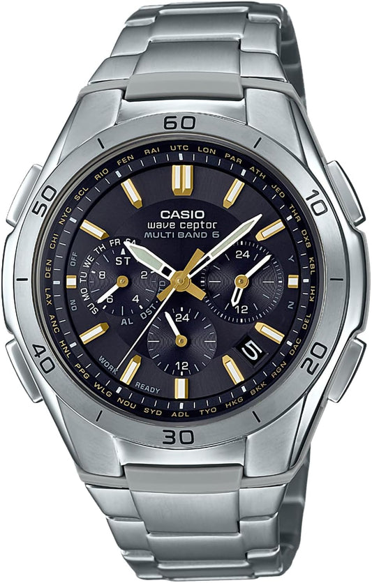 Casio WVQ-M410TD-1A2JF Men's Wristwatch, Wave Sceptor, Radio Solar, Titanium, Silver, Silver, Bracelet Type