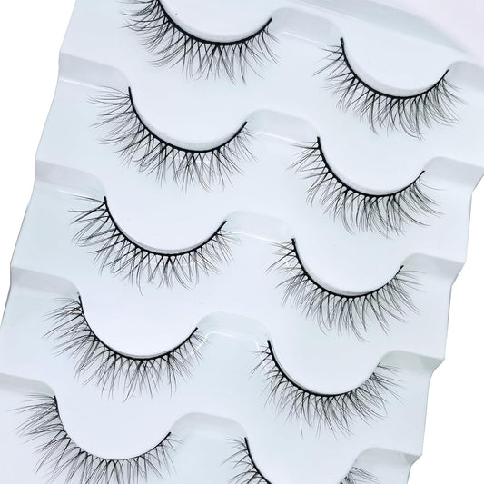 Natural False Eyelashes, Feeling Design, Set of 5, Natural Finish