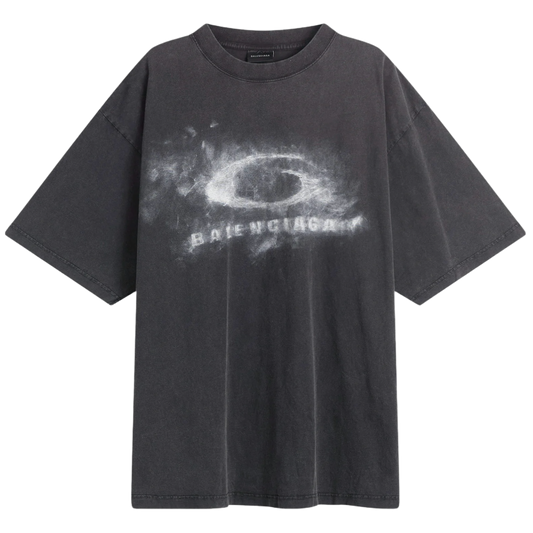 BALENCIAGA 'CRAYON LOOP' WASHED BLACK TEE