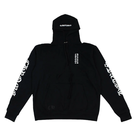 CHROME HEARTS 'VERTICAL LOGO' FUCK YOU BLACK HOODIE