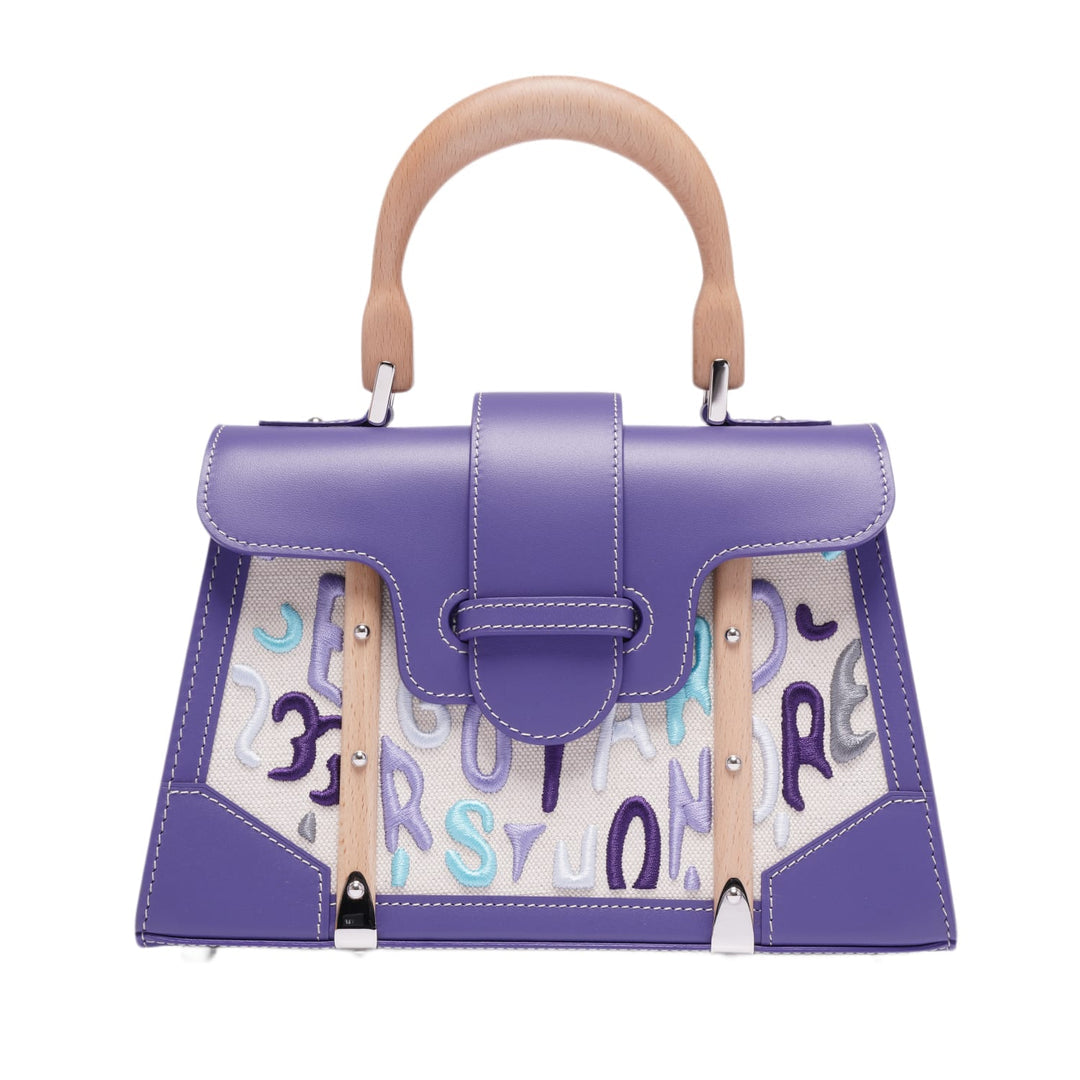GOYARD SAIGON STRUCTURE 'EMBROIDERED BLUEBERRY PURPLE' NUMBERED MINI BAG