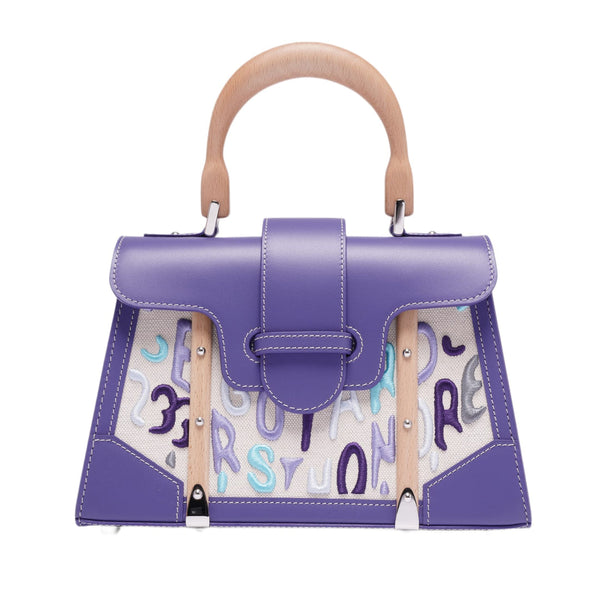 GOYARD SAIGON STRUCTURE 'EMBROIDERED BLUEBERRY PURPLE' NUMBERED MINI BAG