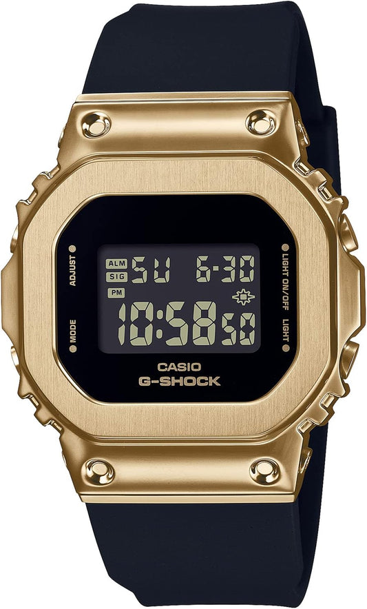 Casio GM-S5600GB-1JF GM-S5600GB-1JF Midsize Model Watch, Metal Cover, Unisex, Adult Black, black/gold, watch