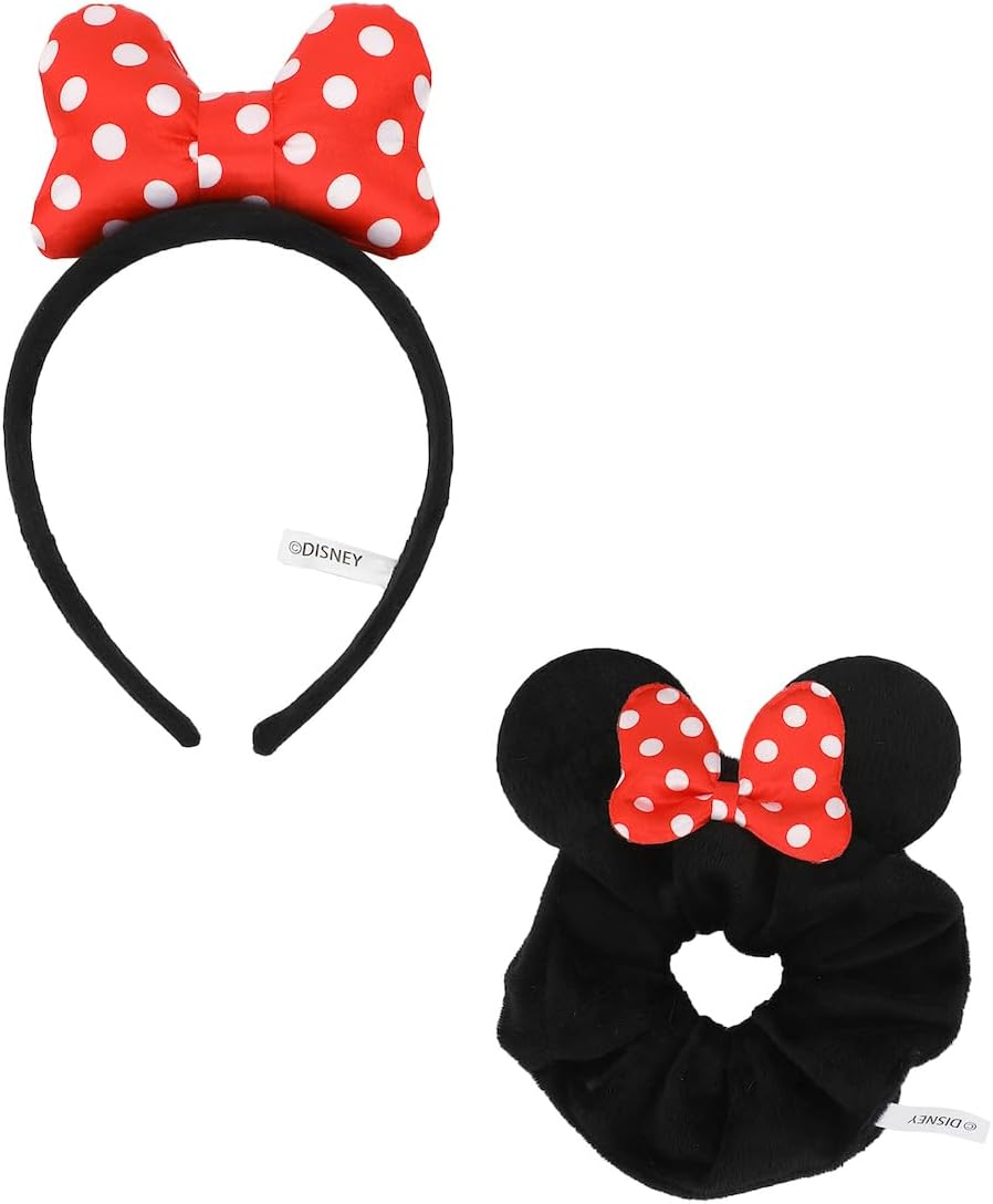 Disney Minnie Mouse 2-Piece Plush Headband and Scrunchie Set, Dsy Minnie Mouse 2-Piece, 1 Count (Pack of 2)