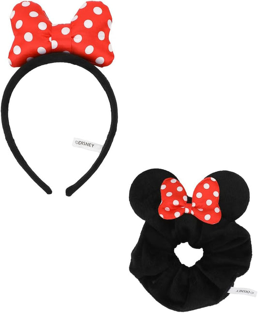 Disney Minnie Mouse 2-Piece Plush Headband and Scrunchie Set, Dsy Minnie Mouse 2-Piece, 1 Count (Pack of 2)