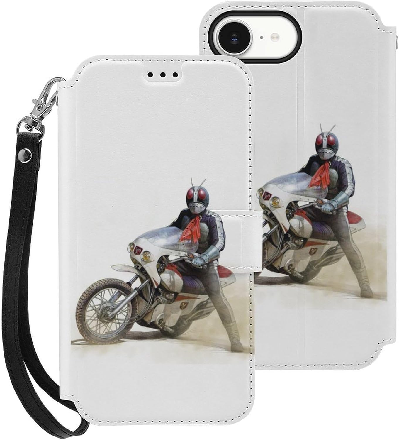 iPhone 16 E用ケース 手帳型 仮面ライダー アイフォン16用ケース 財布型 カード収納 おしゃれ スマホケース 携帯ケース スタンド機能