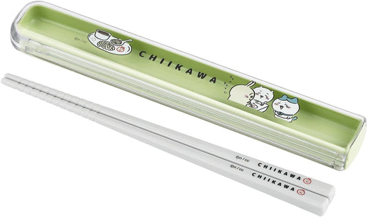 OSK Chiikawa Lidded Chopsticks Case Set, 6.9 x 1.1 x 0.6 inches (175 x 27 x 15 mm), Plastic HS-11