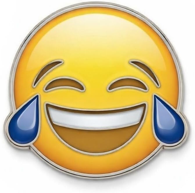 Paquete de 25 pines de solapa con emoji llorando LOL Laugh Out Loud – Divertidos pines esmaltados para reconocimiento de empleados, recompensas para estudiantes, mochilas y sombreros