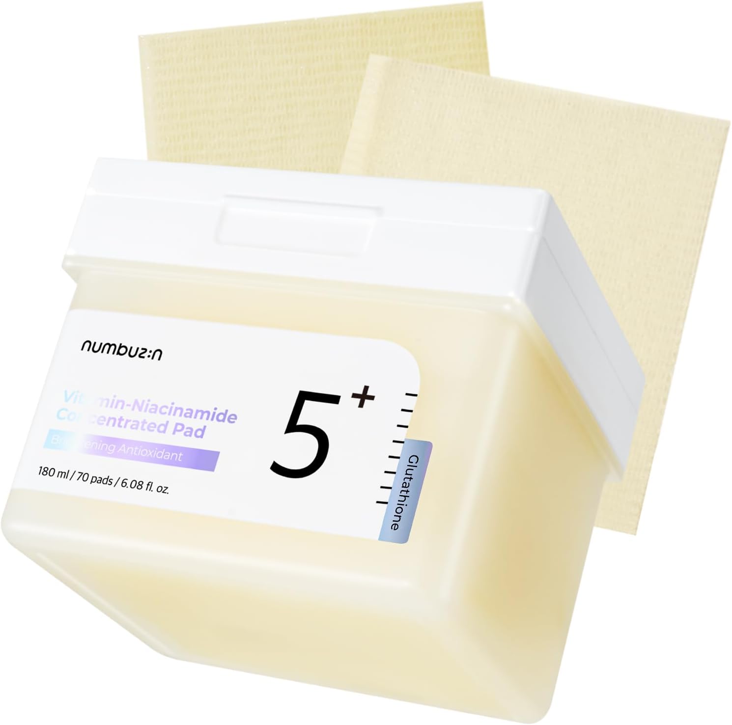 Numbuzin #5 Shiratama Glutathione C Film Pad 70 Sheets/180ml | Glutathione Vitamin Niacinamide High Concentration Formulated Skin Tone Pigmentation Dull Stain Care