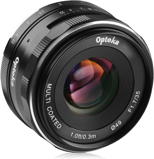 Opteka 35mm f/1.7 HD MCマニュアルフォーカスプライムレンズ Canon EF-Mマウント APS-Cデジタルカメラ用