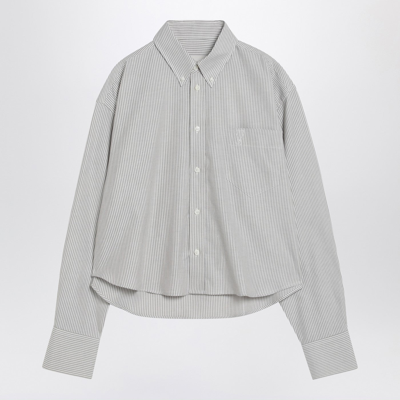Ami Paris Striped Ami De Coeurクロップドシャツ - Image 1