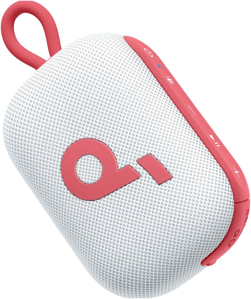 Anker Soundcore Select 4 Go Bluetooth Speaker [Max 20 Hours Playback / 5W Output / Passive Radiator Equipped / IP67 Dustproof and Waterproof / Wireless Stereo Compatible] White & Red
