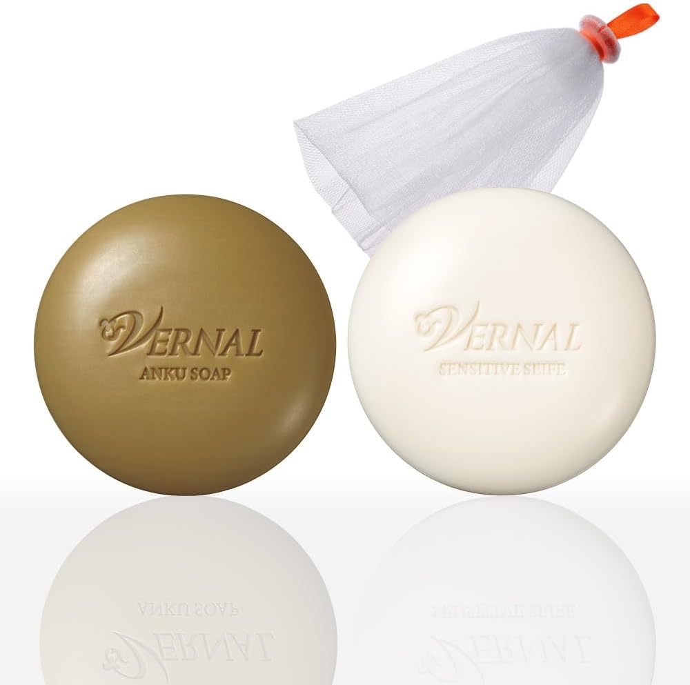 Vernal Renewal W Face Wash Set (Ankh Soap 3.2 oz (90 g), Sensitive Zaif 3.2 oz (90 g) (1 each)