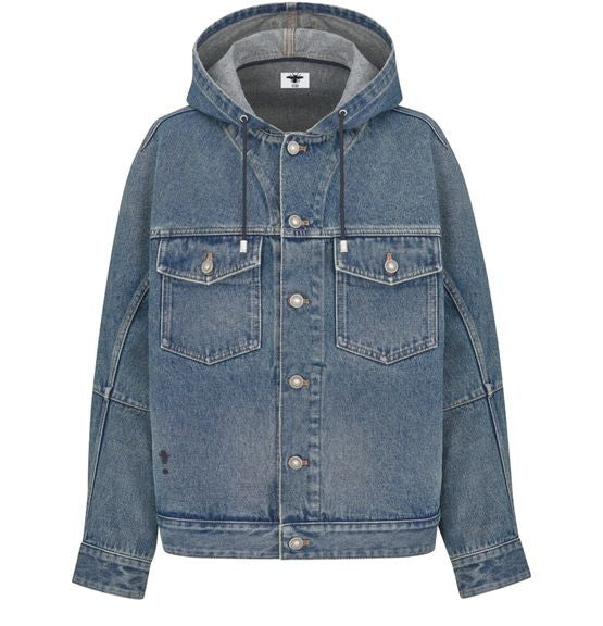 DIOR Oversized hooded jacket stonewashed cotton denim - Image 1
