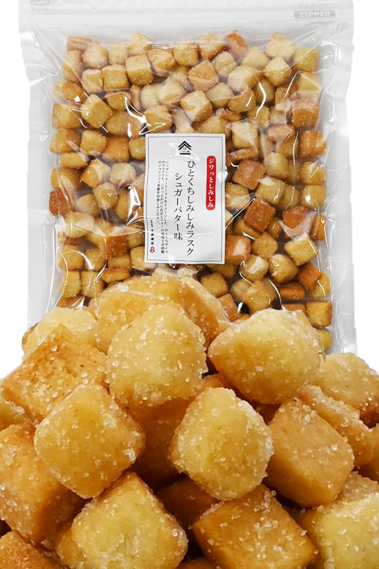 Hitorikuchi Shimi Shimi Rusk < Sugar Butter Flavor>[Crunchy Texture, Generous Capacity] Sugar Rusk Croutons Snacks Commercial Use Party Size Snacks Chikatsu Shokai [Tsumami-Kura] 400g