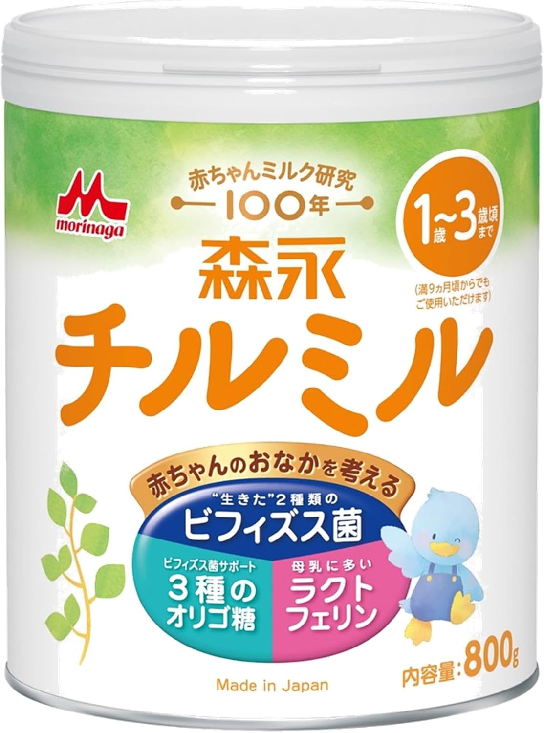 Morinaga Follow Up Milk, Chirumiru, 28.6 oz (800 g) (For Ages 1 to 3 Years Old (Can be used from 9 Months), Powdered Milk, Bifidobacteria, Oligosaccharides, Lactoferrin)