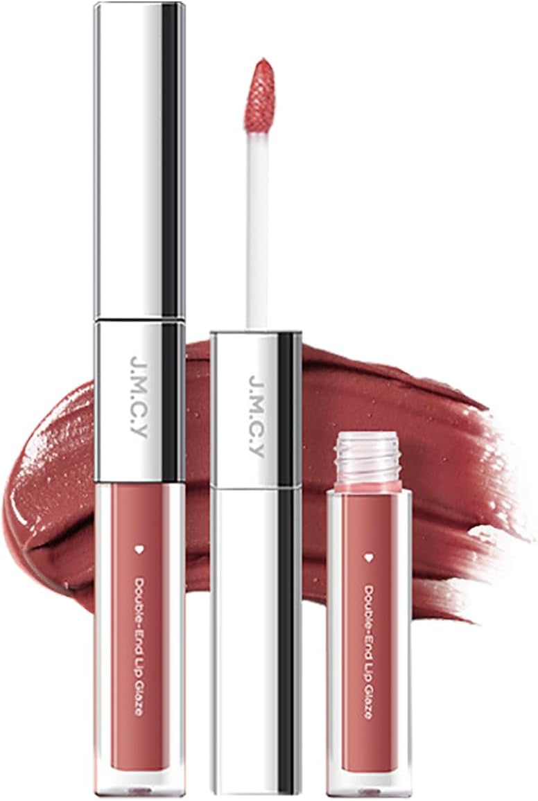 JMCY Double Ended Lip Tint Mud Lip & Waterlight Mirrored Lip Gloss 2 in 1 Popular No Falling Lip Lipstick J.M.C.Y Double Ended Long Lasting Won't Stick to Mask Chinese Cosmetics