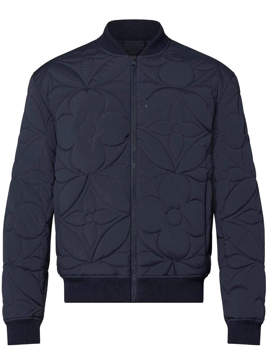 LOUIS VUITTON 'QUILTED FLOWER' NAVY BOMBER