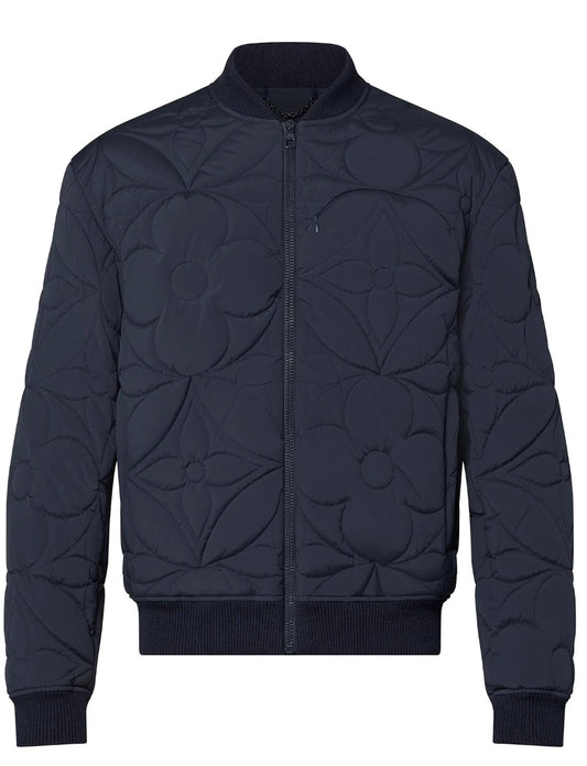 LOUIS VUITTON 'QUILTED FLOWER' NAVY BOMBER