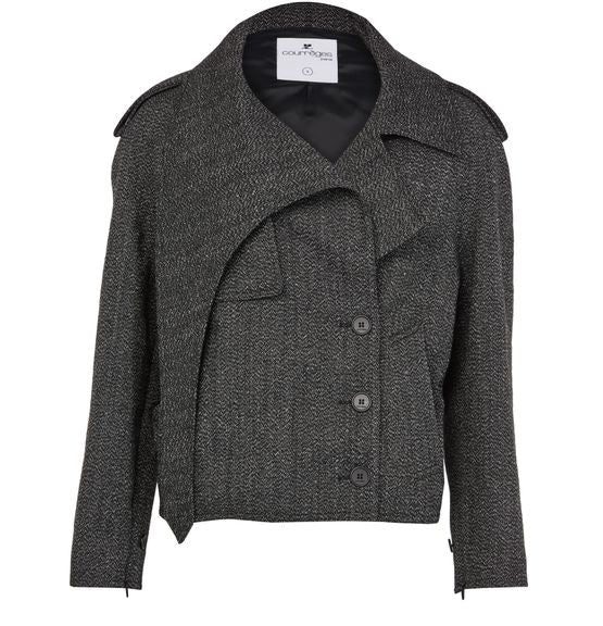 COURREGES Oblique caviar wool coat - Image 1